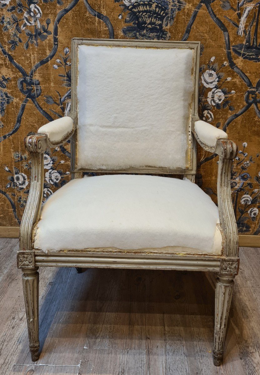 Louis XVI Period Armchair Stamped Boulard -photo-2