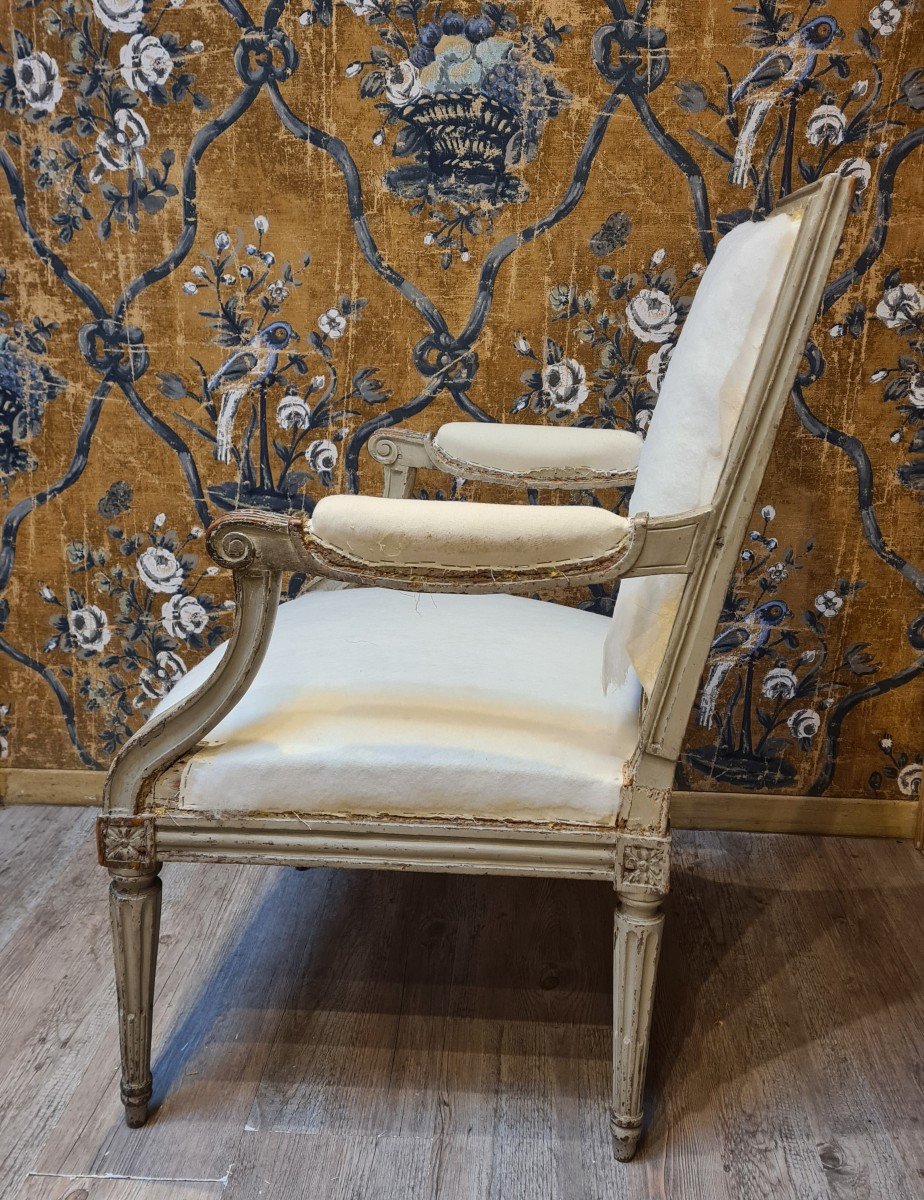 Louis XVI Period Armchair Stamped Boulard -photo-3