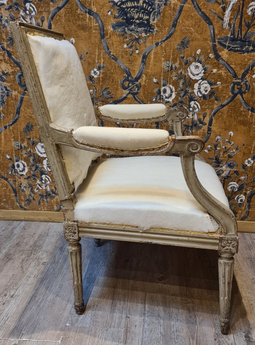 Louis XVI Period Armchair Stamped Boulard -photo-4