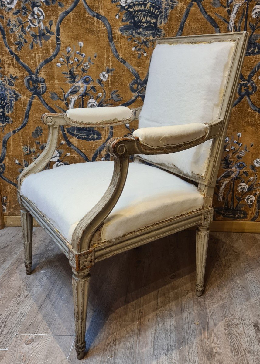 Louis XVI Period Armchair Stamped Boulard 