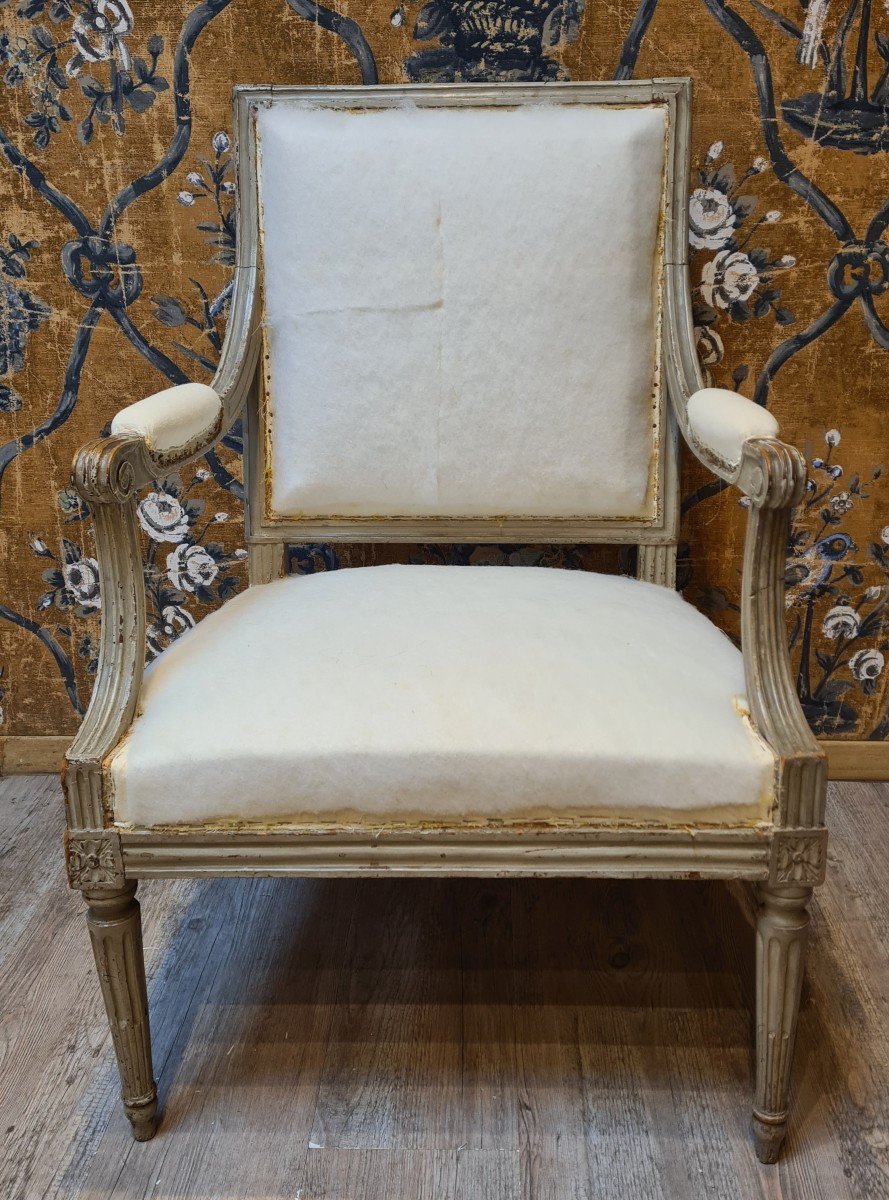 Fauteuil d'époque Louis XVI estampillé de Mariette -photo-2