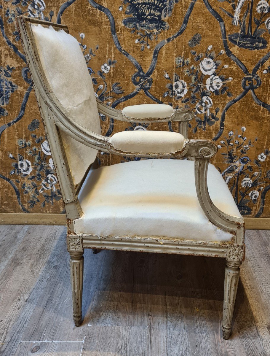 Fauteuil d'époque Louis XVI estampillé de Mariette -photo-4