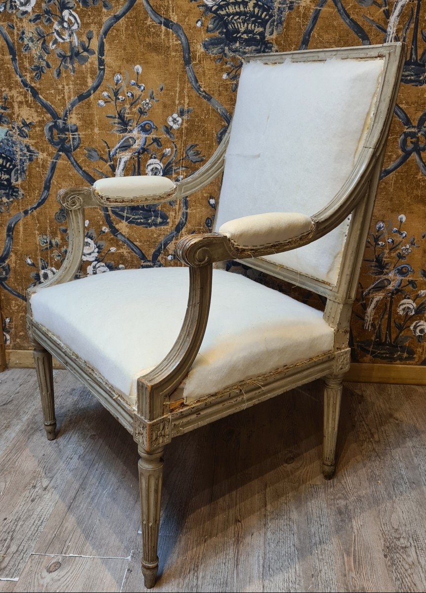 Fauteuil d'époque Louis XVI estampillé de Mariette 