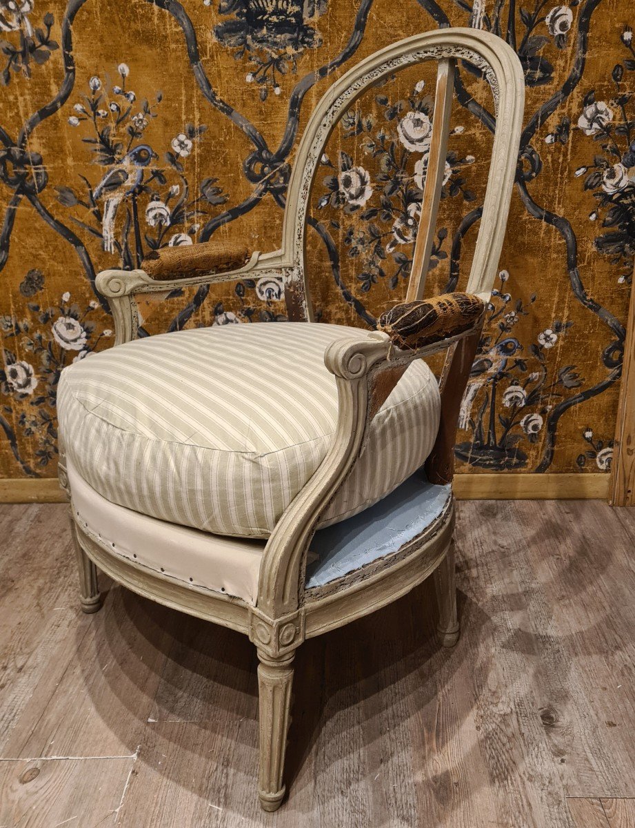 Bergère d'époque Louis XVI estampillée de Langlois 