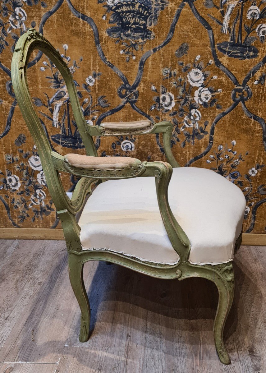 Pair Of Louis XV Period Armchairs Stamped By Chenevat-photo-4