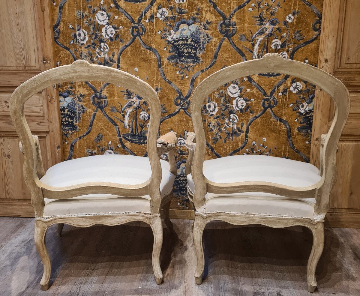 Fauteuils à la reine d'époque Louis XV -photo-3