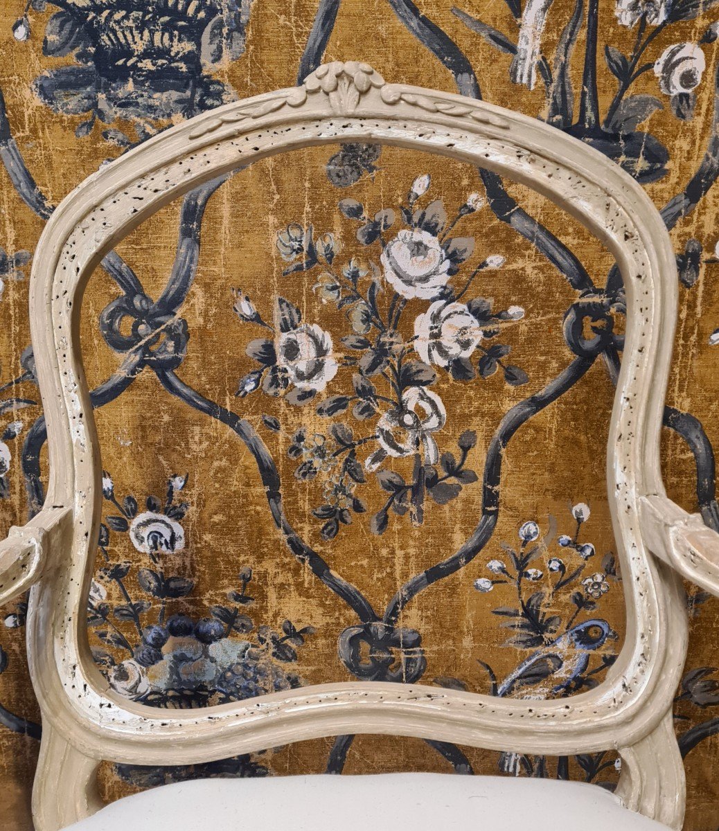 Fauteuils à la reine d'époque Louis XV -photo-8