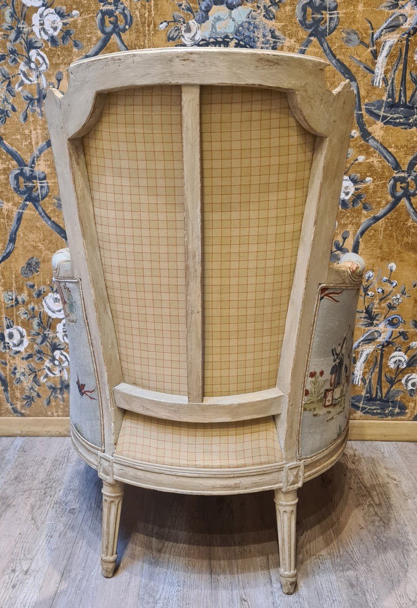 Bergère d'époque Louis XVI estampillée de Jean Avisse -photo-1