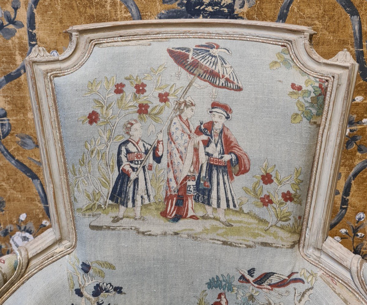 Bergère d'époque Louis XVI estampillée de Jean Avisse -photo-5