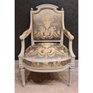 Denis Jullienne  Fauteuil d'époque Louis XVI 