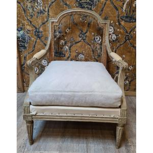 Louis XVI Period Shepherd Chair Stamped By Claude Chevigny 