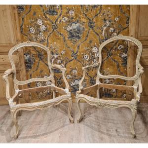 Fauteuils à la reine d'époque Louis XV 