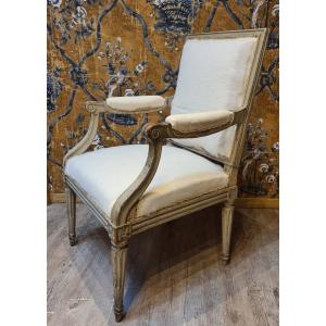 Louis XVI Period Armchair Stamped Boulard 