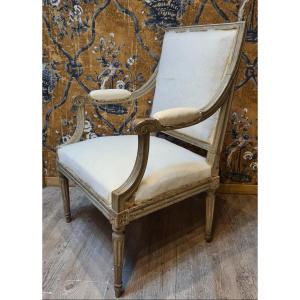 Louis XVI Period Armchair Stamped Mariette 