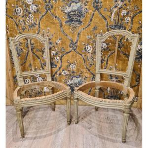 Pair Of Louis XVI Period Chairs Stamped Jullienne