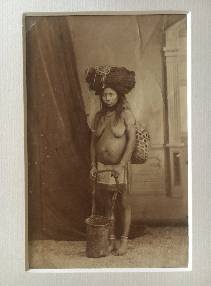 Photographie d'une femme indienne  du Guyana, Amérique du Sud.  19e siècle 