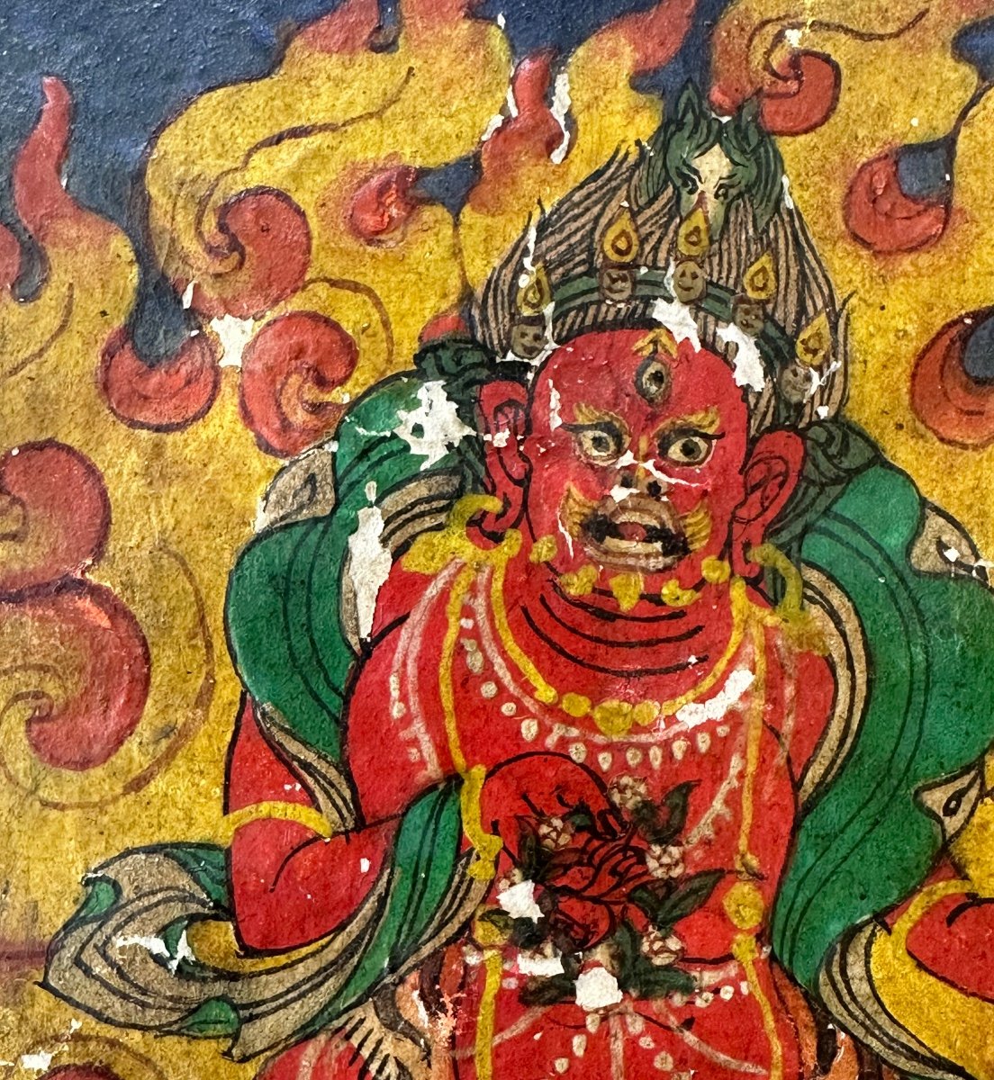 Tsakli  représentant Hayagriva, Bouddhisme tibétain, 19e Siècle - Tibet -photo-2