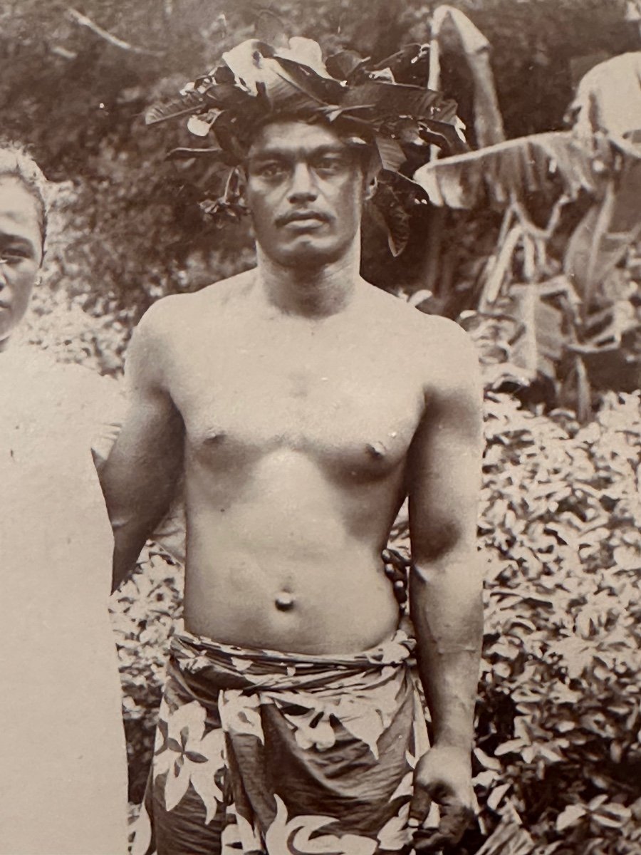 Jules Agostini, photographies de deux couples de Tahiti, Océanie, 1896 -photo-4