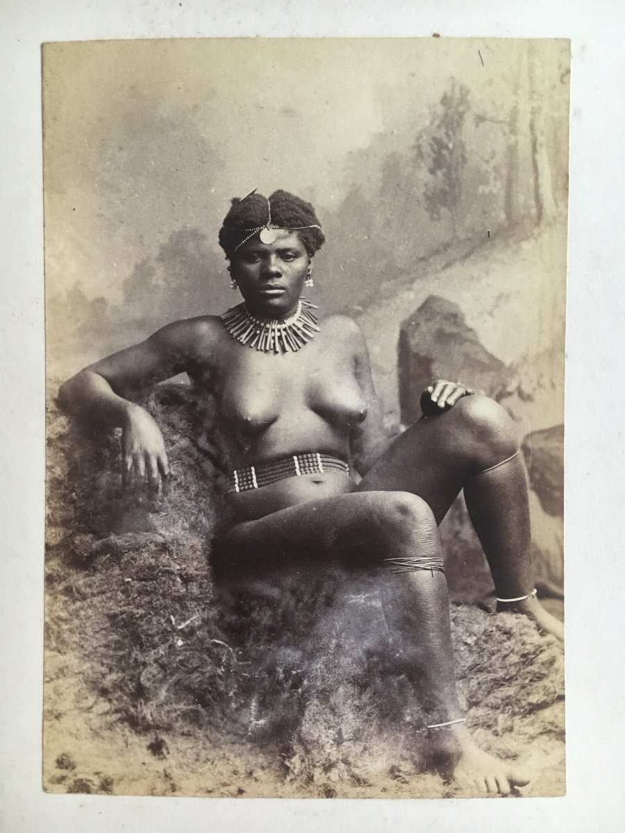 Albumen Print, Zulu Woman, 19th Century.  South Africa.-photo-2