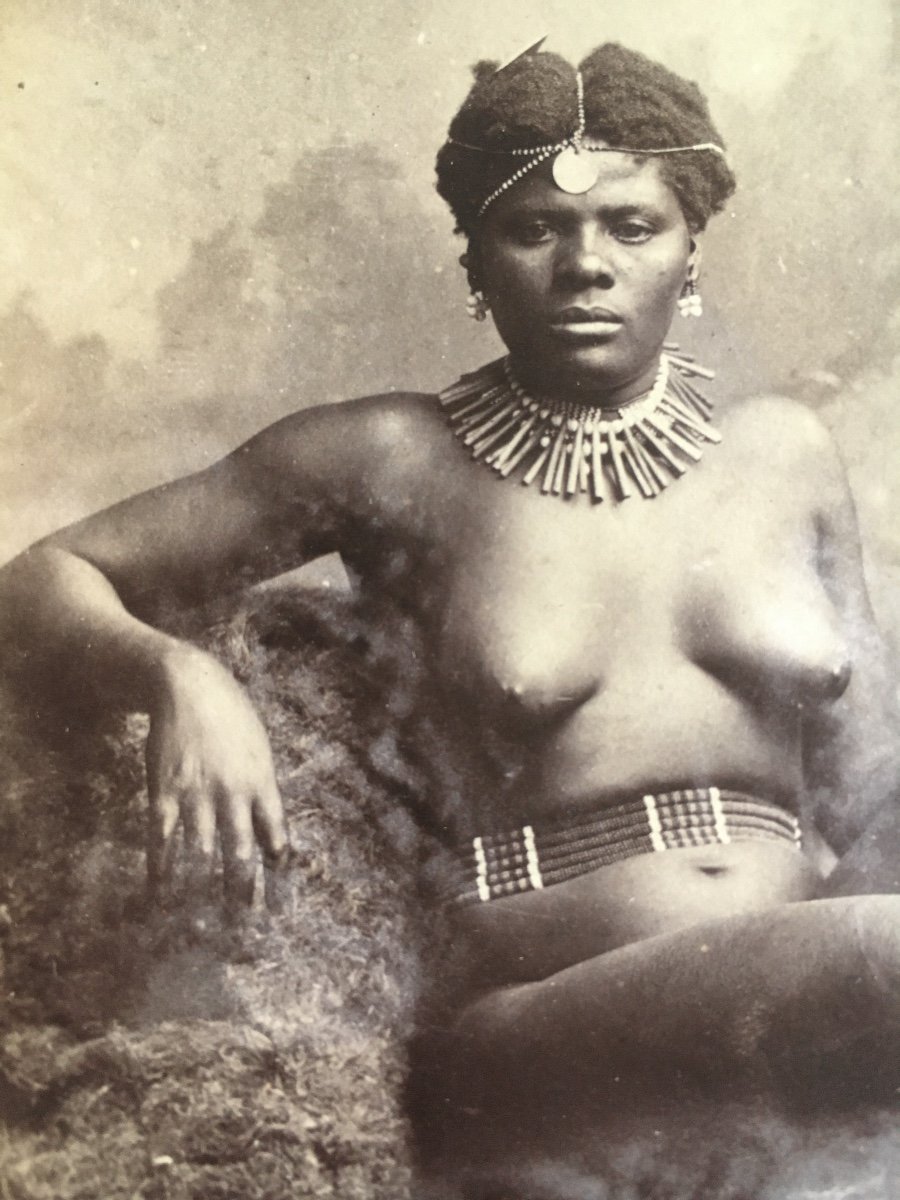 Albumen Print, Zulu Woman, 19th Century.  South Africa.-photo-1