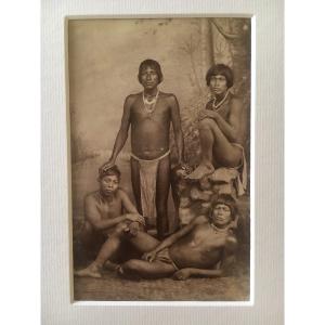 Photographie d'Indiens  du Guyana, Amérique du Sud.  19e siècle 