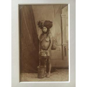 Photographie d'une femme indienne  du Guyana, Amérique du Sud.  19e siècle 