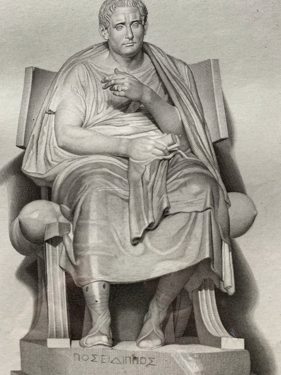 Engraving Representative The Statue Of Posidippus-photo-2