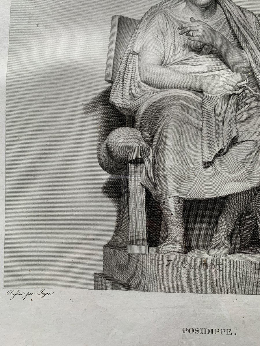 Engraving Representative The Statue Of Posidippus-photo-3