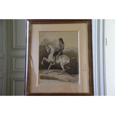 Aquarelle Sur Papier Par Charles Ferdinand De La Roche