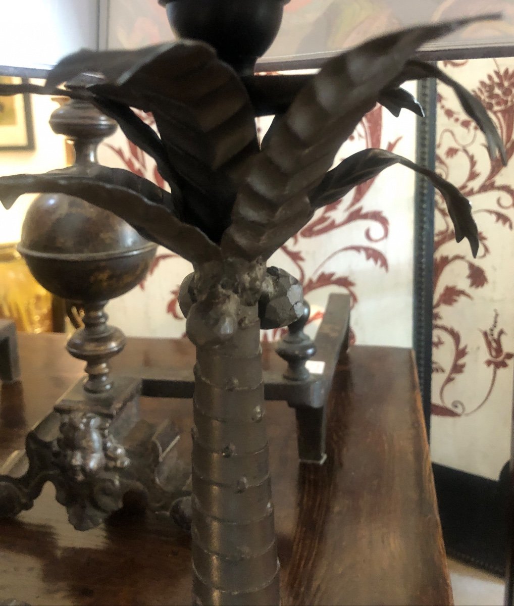 Coconut Tree Lamp In Wrought And Wrought Iron -photo-3