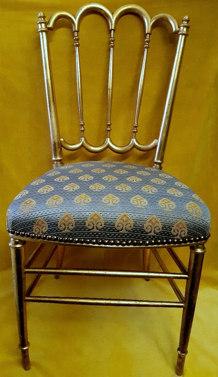 Pair Of Chairs Upholstered In Golden Wood Napoleon III 19th