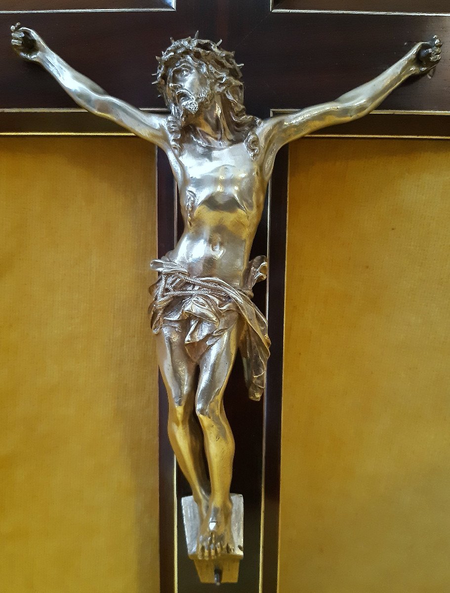 Large Christ In Bronze And Rosewood Cross By A.hardy Under Napoleon III 19th-photo-3