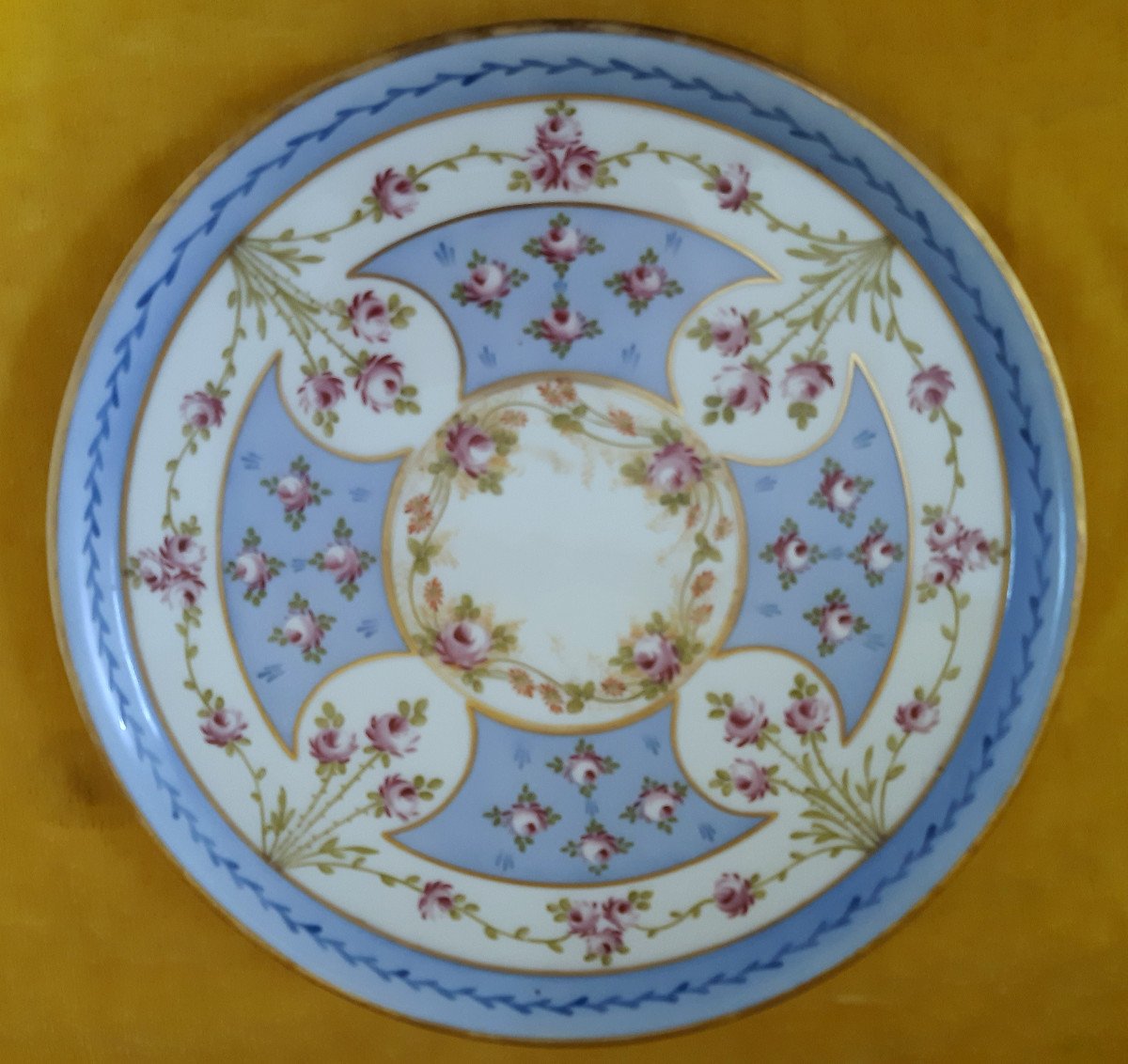 Large Limoges Porcelain Dish Painted By Paillet Decorator With Its Removable Frame XXth-photo-3