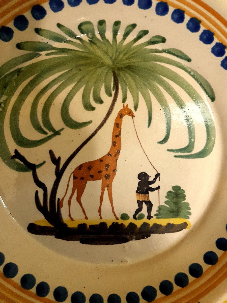 Nevers Assiette Zarafa La Girafe Cadeau Pour Charles X Circa 1827-photo-2