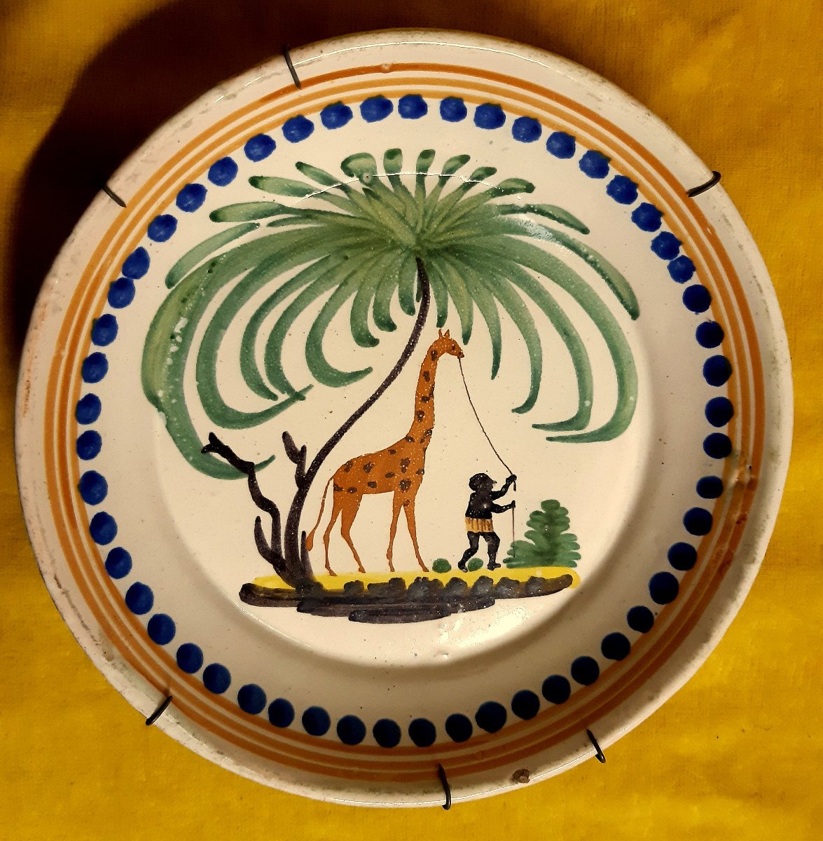 Nevers Assiette Zarafa La Girafe Cadeau Pour Charles X Circa 1827-photo-2