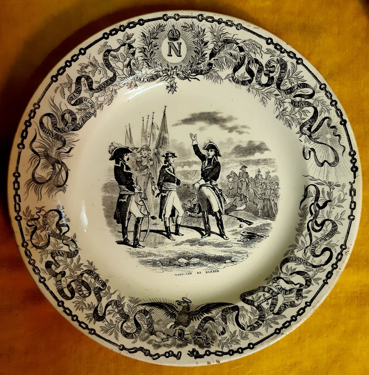 Napoleon Egyptian Campaign, Waterloo… 6 Earthenware Plates Sarreguemines 19th-photo-2