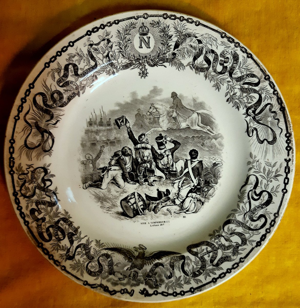 Napoleon Egyptian Campaign, Waterloo… 6 Earthenware Plates Sarreguemines 19th-photo-4