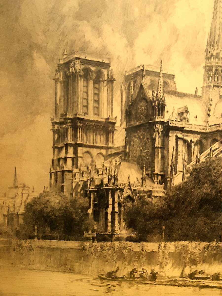 Abside de Notre Dame de Paris Chalcographie du Louvre de Louis ORR (1879-1961)-photo-1