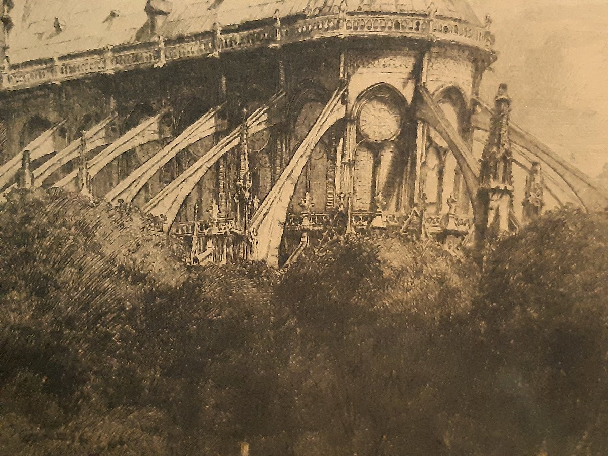 Abside de Notre Dame de Paris Chalcographie du Louvre de Louis ORR (1879-1961)-photo-6