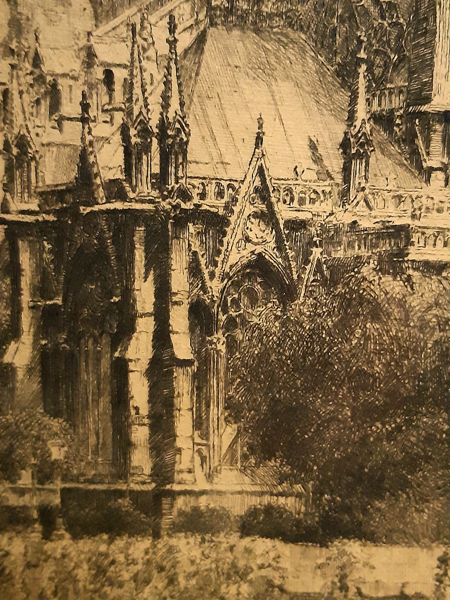 Abside de Notre Dame de Paris Chalcographie du Louvre de Louis ORR (1879-1961)-photo-7