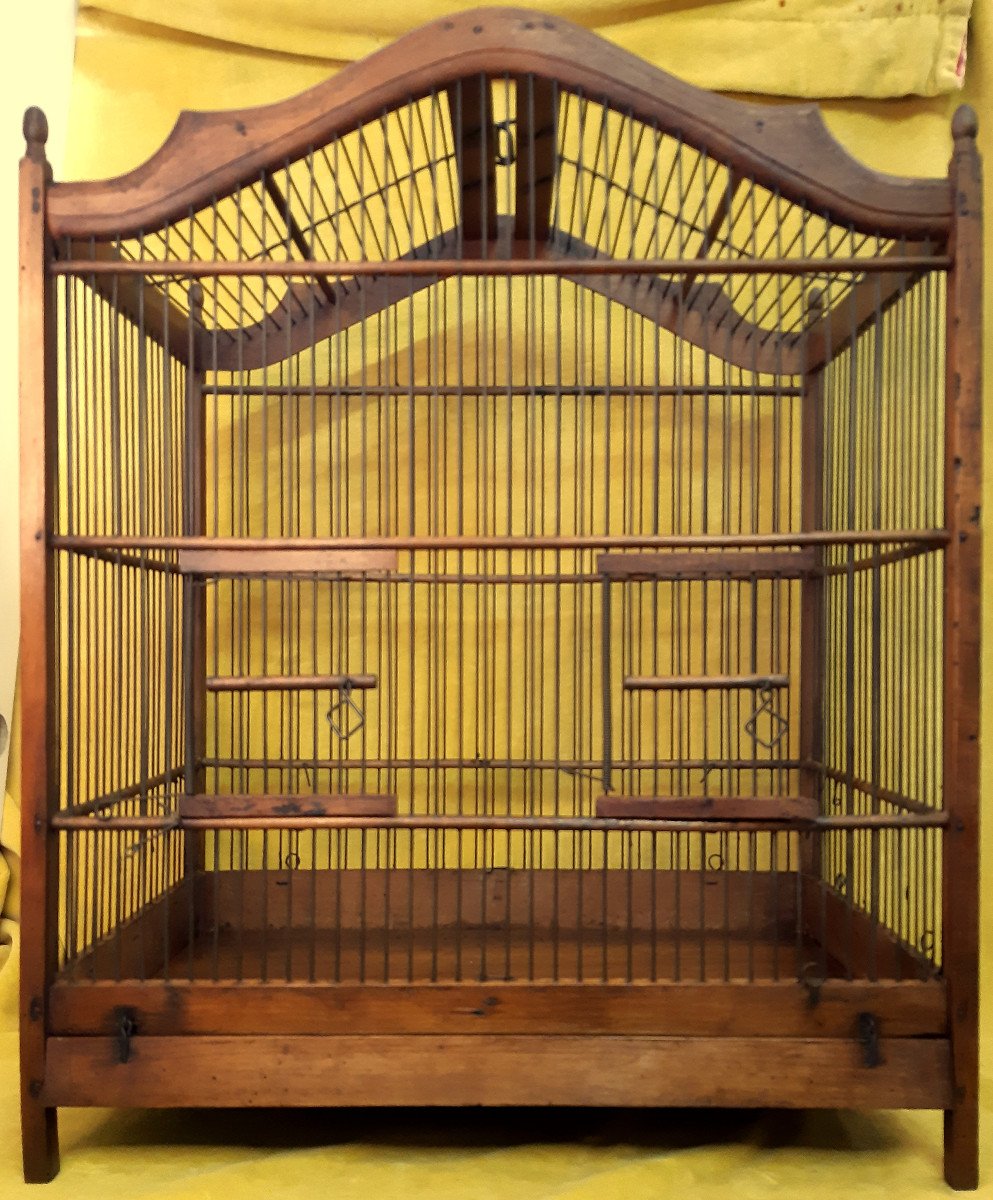 Cage à Oiseaux Bois Et Métal Forme Style Lxv « 1900 »-photo-2