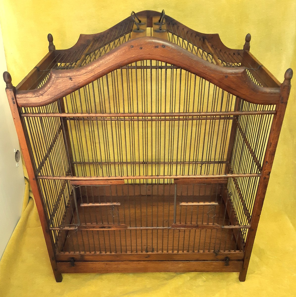 Cage à Oiseaux Bois Et Métal Forme Style Lxv « 1900 »-photo-3