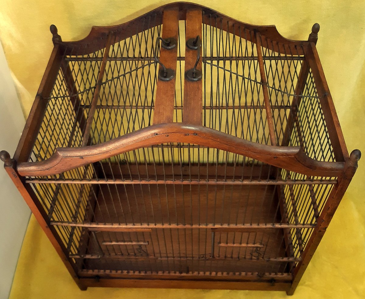 Cage à Oiseaux Bois Et Métal Forme Style Lxv « 1900 »-photo-4