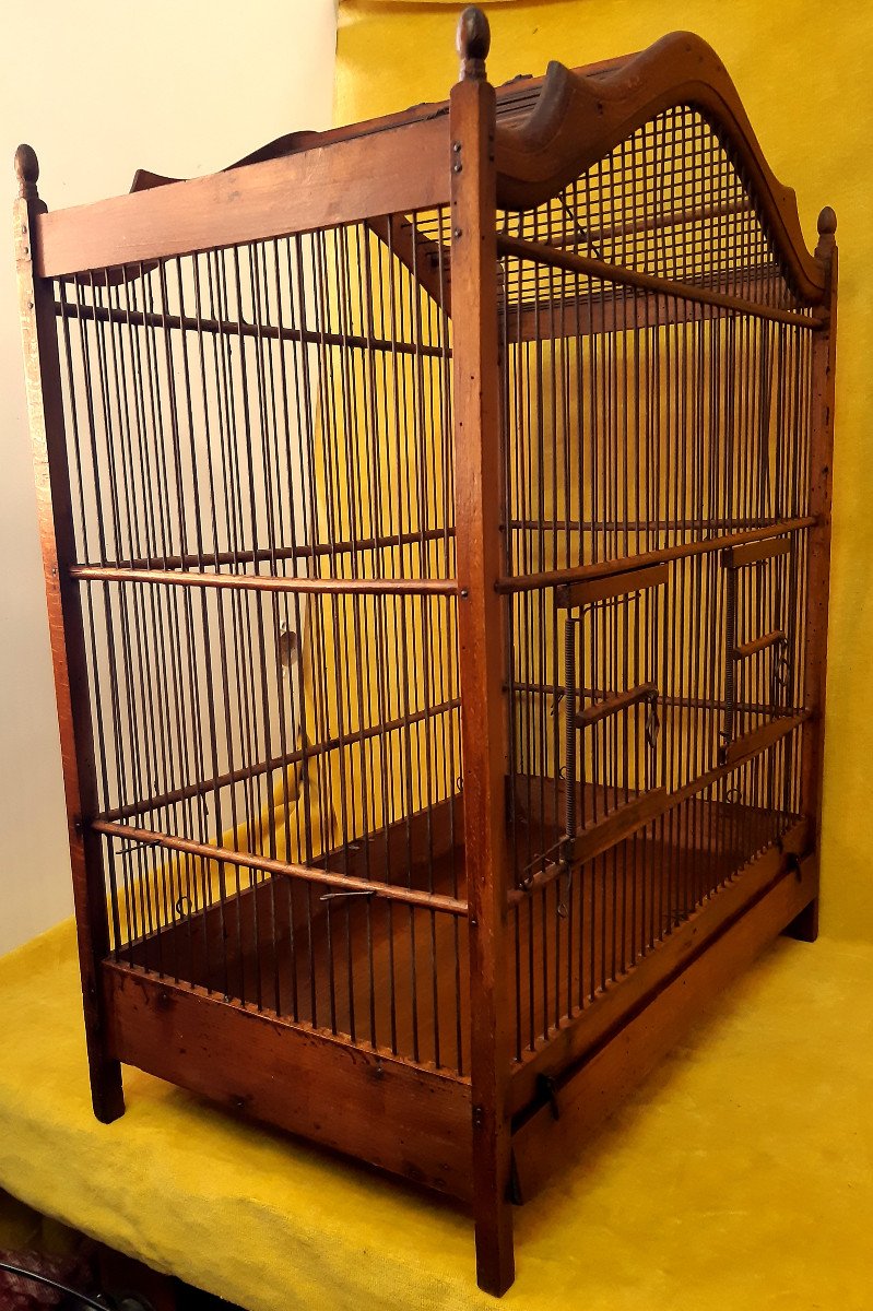 Cage à Oiseaux Bois Et Métal Forme Style Lxv « 1900 »-photo-4