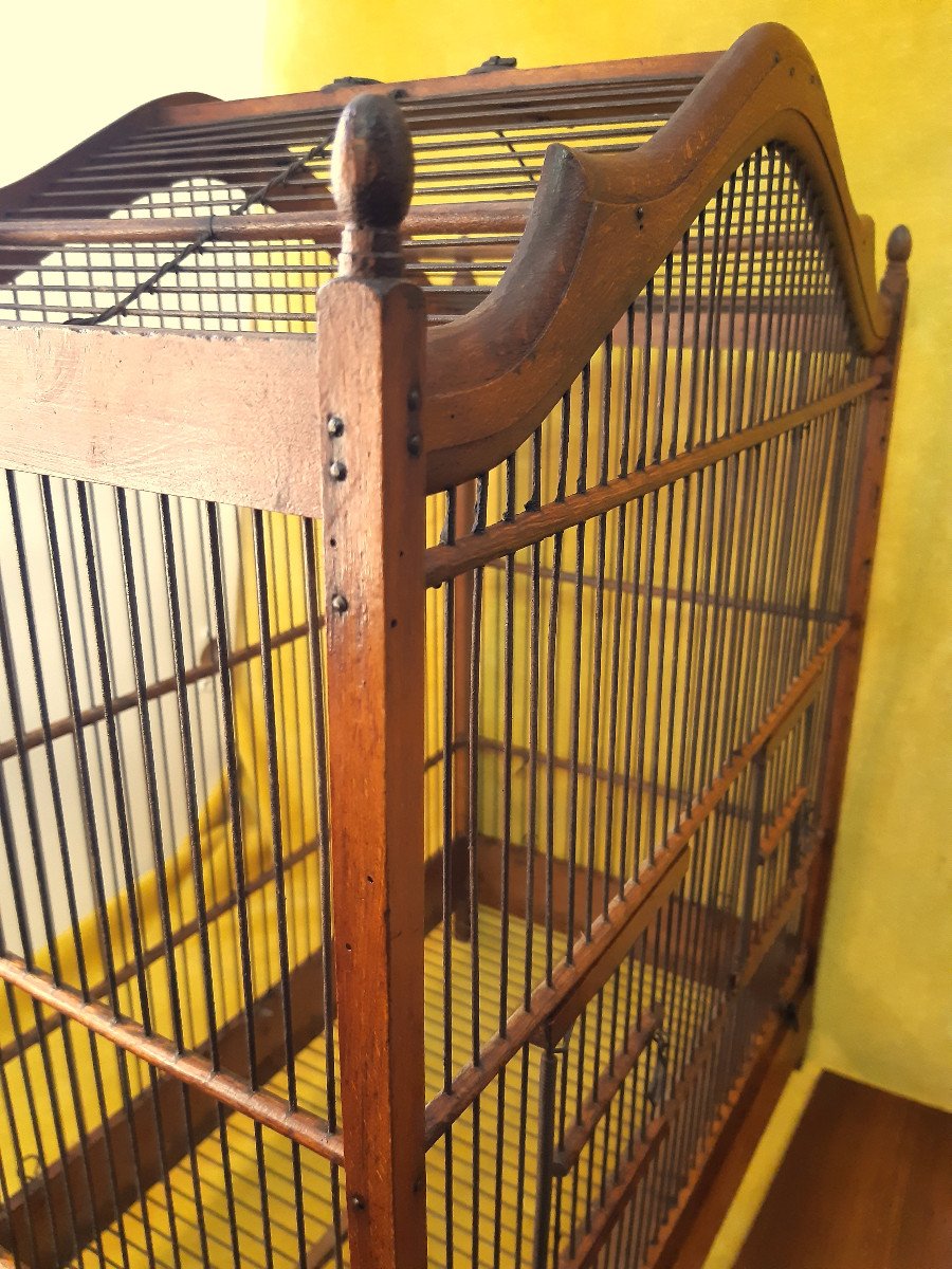 Cage à Oiseaux Bois Et Métal Forme Style Lxv « 1900 »-photo-6