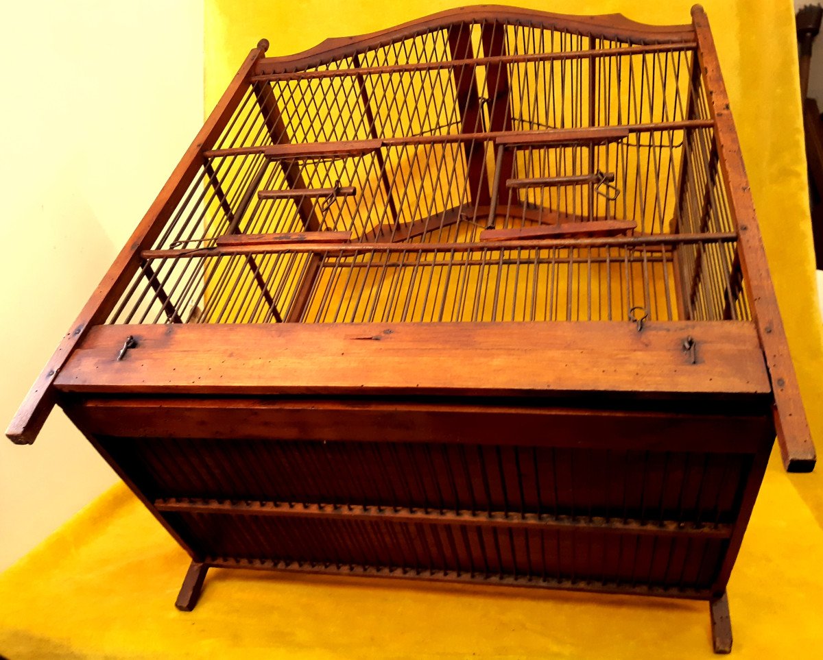 Cage à Oiseaux Bois Et Métal Forme Style Lxv « 1900 »-photo-7