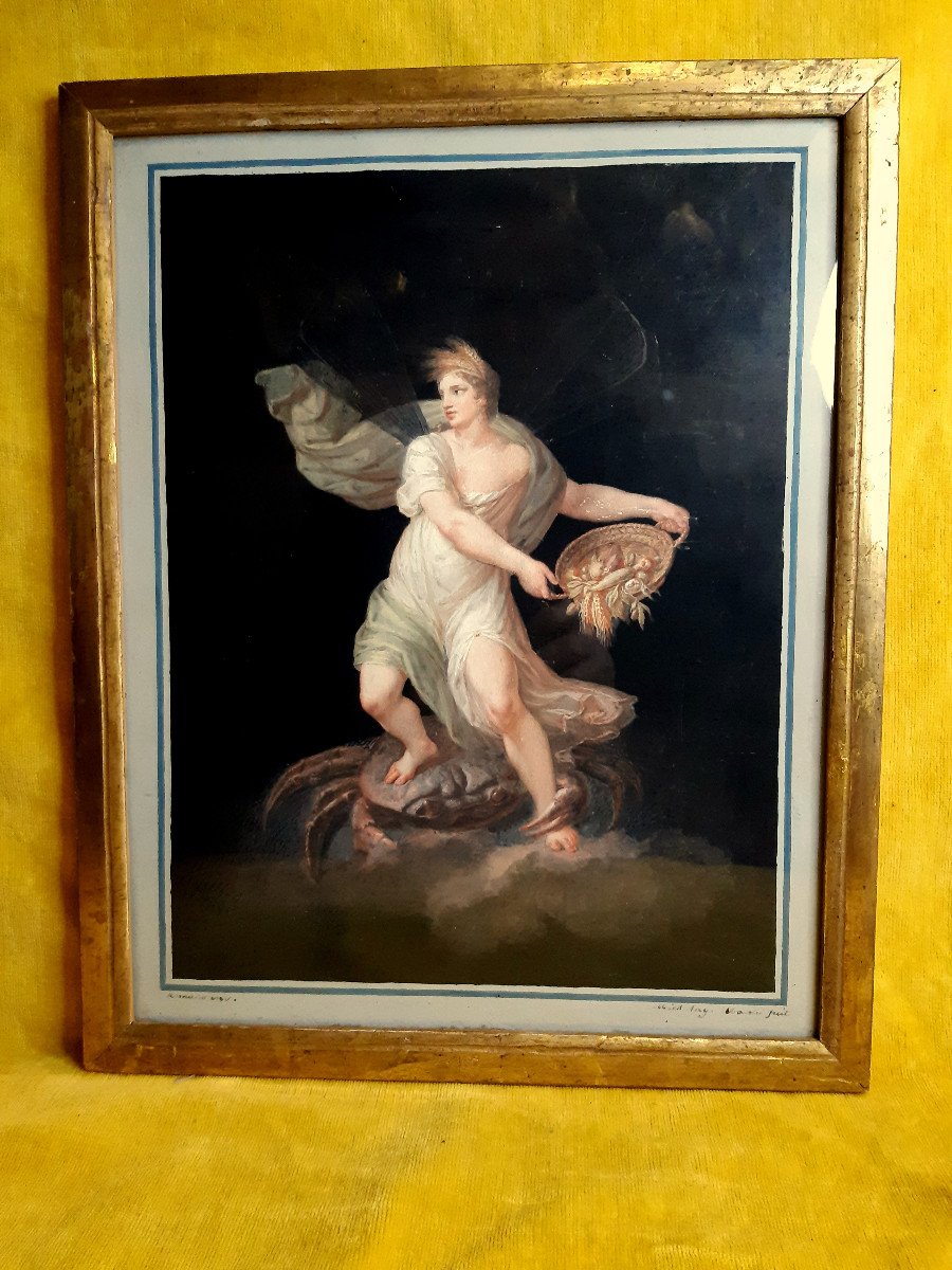 Italian Mythological Painting “cérès” By Michelangelo Maestri (1779-1812) Empire Period -photo-2