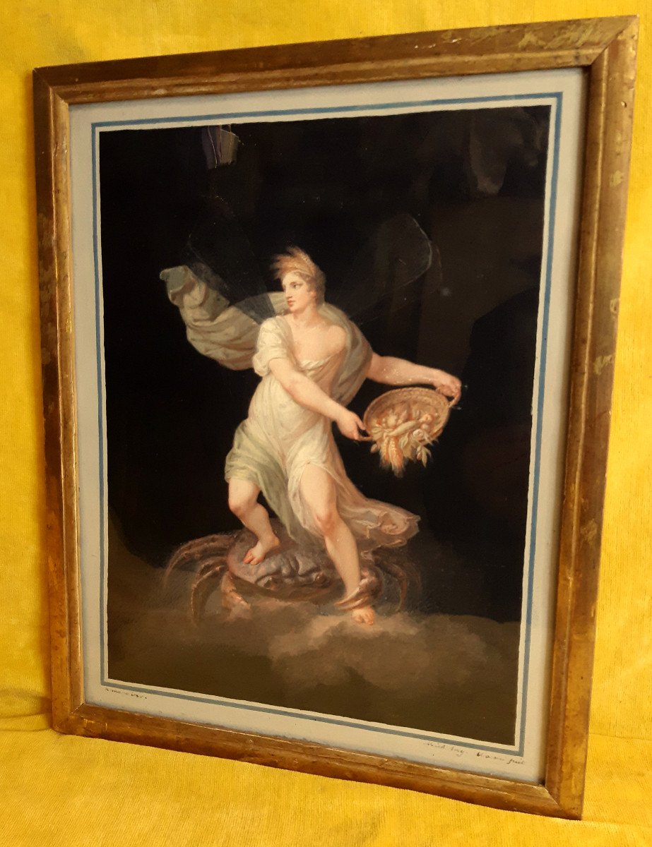 Italian Mythological Painting “cérès” By Michelangelo Maestri (1779-1812) Empire Period -photo-3