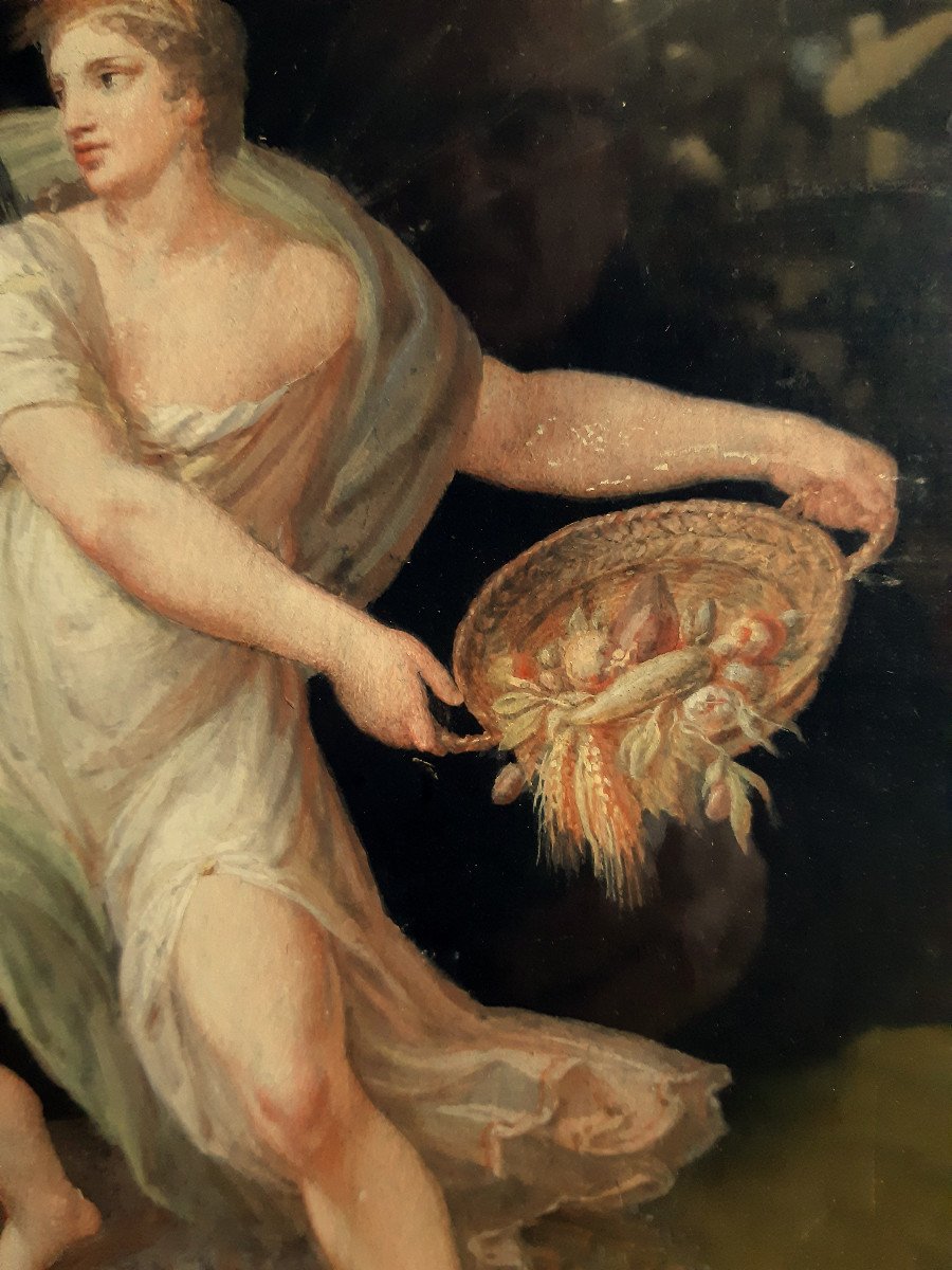 Italian Mythological Painting “cérès” By Michelangelo Maestri (1779-1812) Empire Period -photo-2