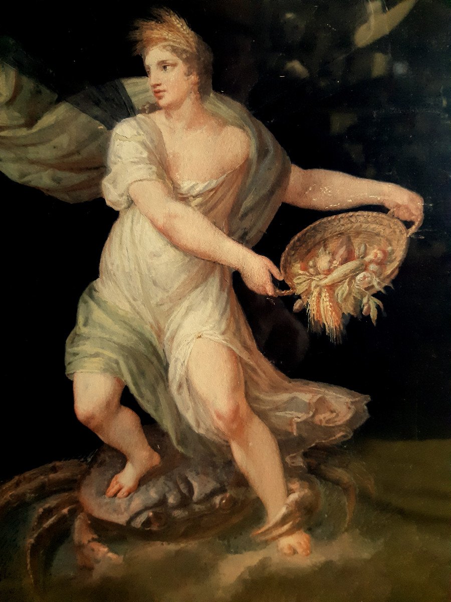 Italian Mythological Painting “cérès” By Michelangelo Maestri (1779-1812) Empire Period -photo-6